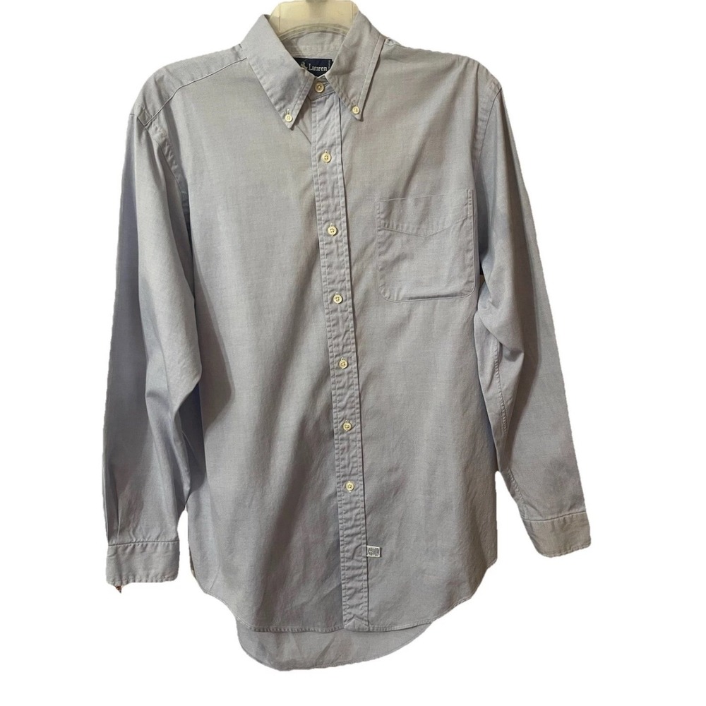 Ralph Lauren Size 15 1/2 33 Mens Long Sleeve Shirt 100% Cotton in light Blue